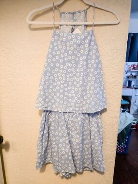 HYFVE Blue And White Floral Romper
